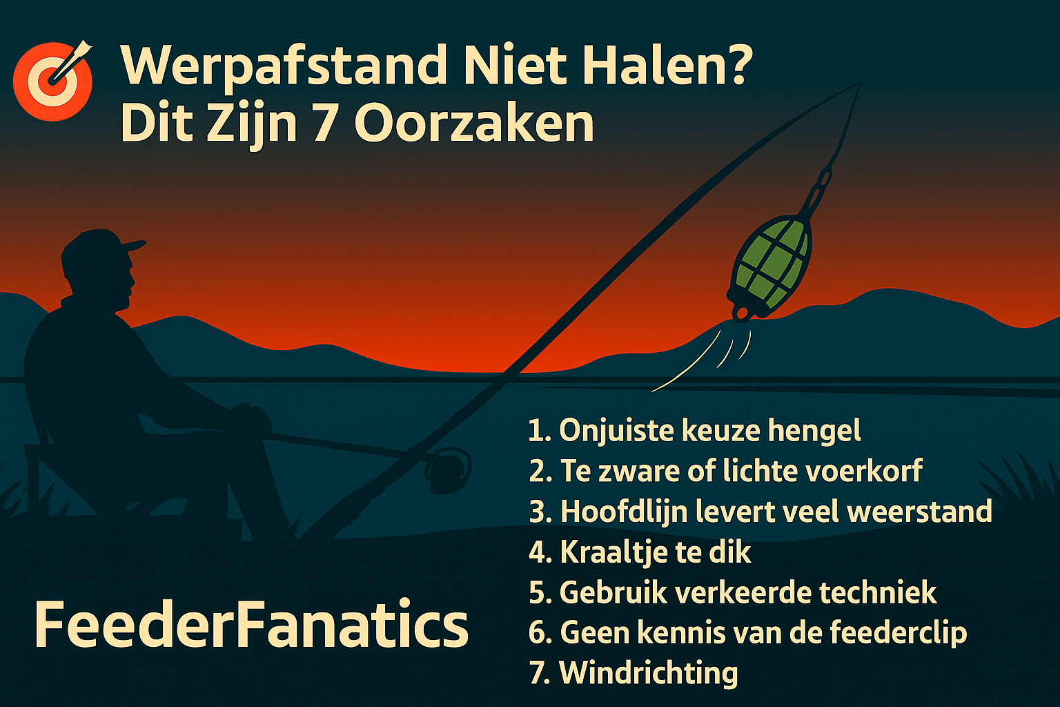 Werpafstand niet halen met zware voerkorf